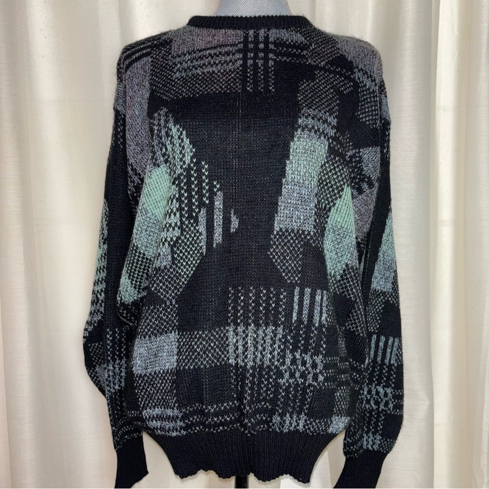 Le Tigre Vintage Y2K Geometric Knit Cosby Crewneck Sweater